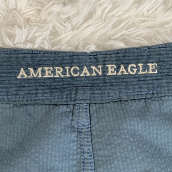 American Eagle Blue Corduroy High Rise A-Line Mini Skirt - Picture 7 of 9